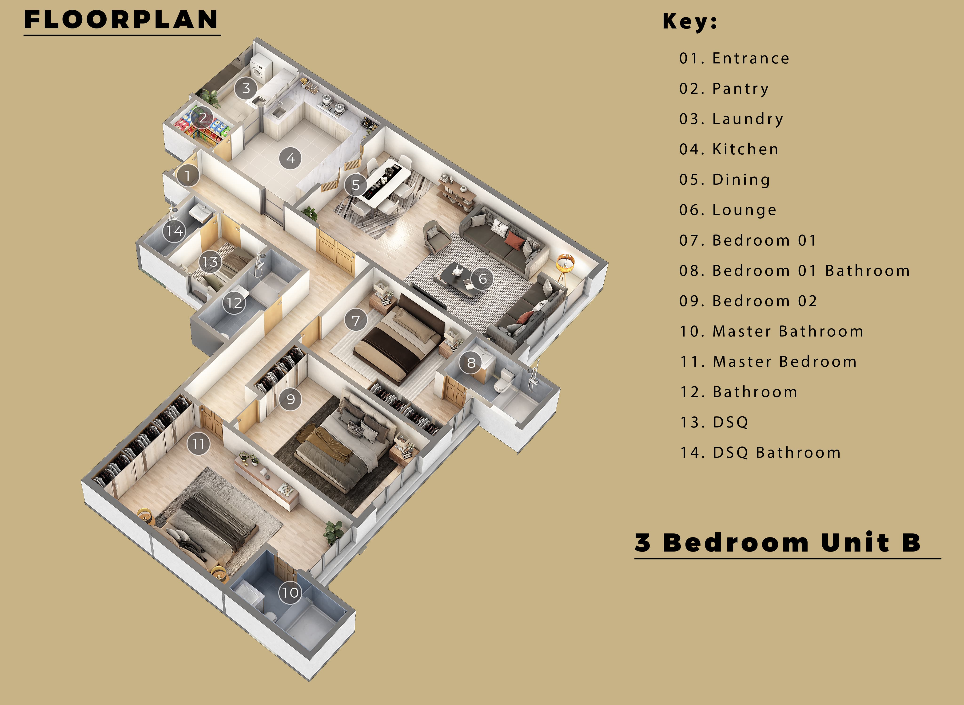 3 Bedroom Floor Plan B