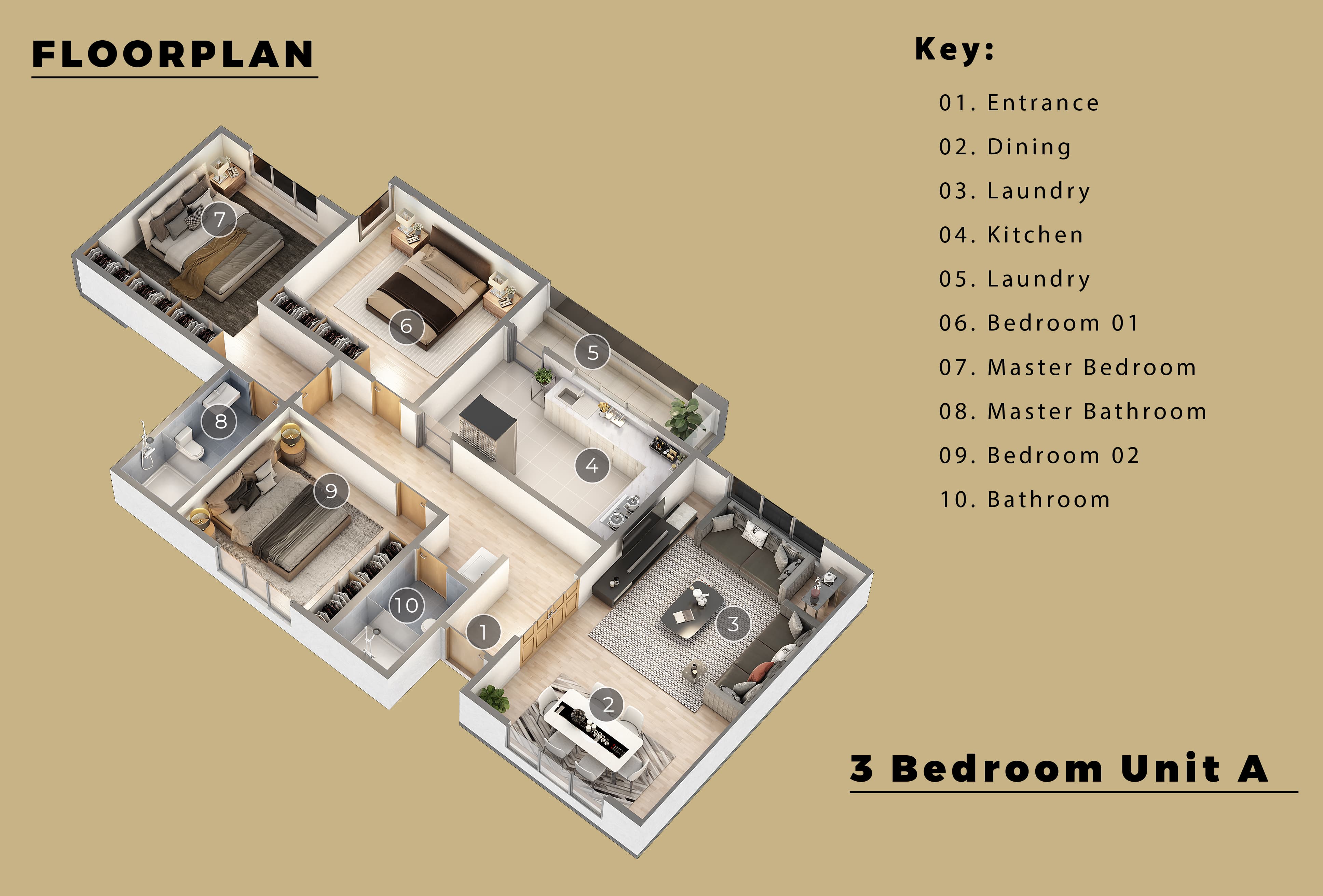 3 Bedroom Floor Plan A